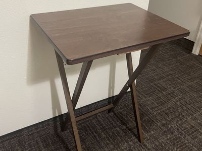 Dark Brown Wood Folding TV Tray Table - Portable & Compact