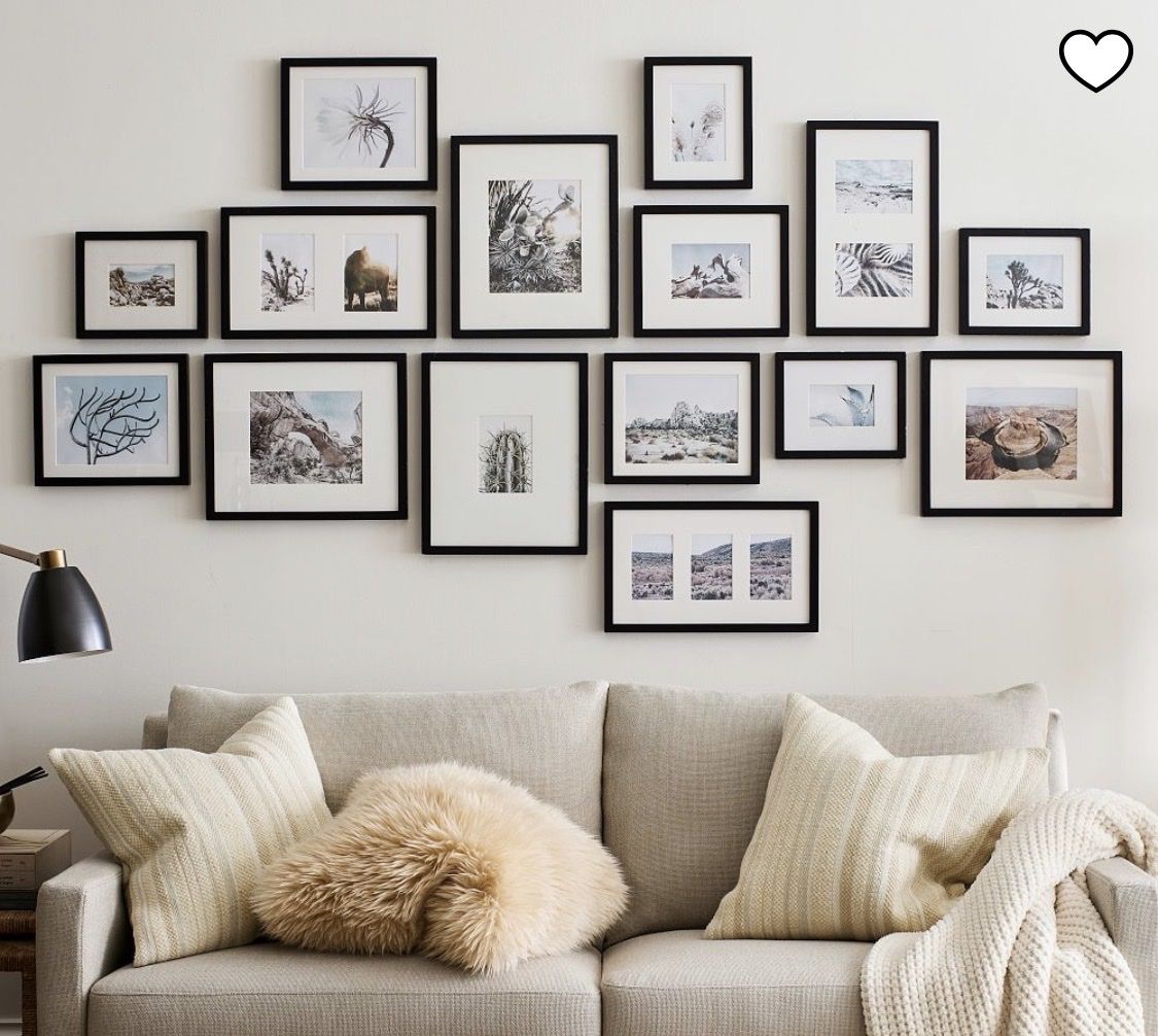 Pottery Barn Gallery Picture Frames – 15 Matching Frames – Solid wood dark walnut