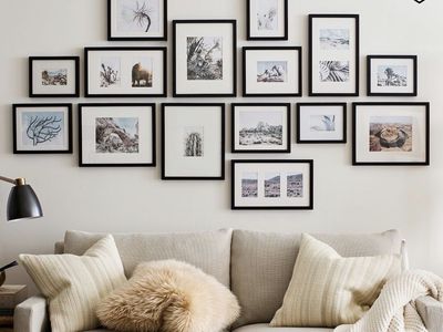 Pottery Barn Gallery Picture Frames – 15 Matching Frames – Solid wood dark walnut