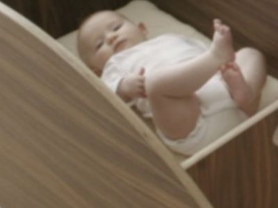 Wooden Rocking Bassinet Baby Cradle with Mattress - Gently Used & Modern Design