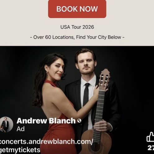 Andrew Blanch  Spanish romance concert 4tickets $100