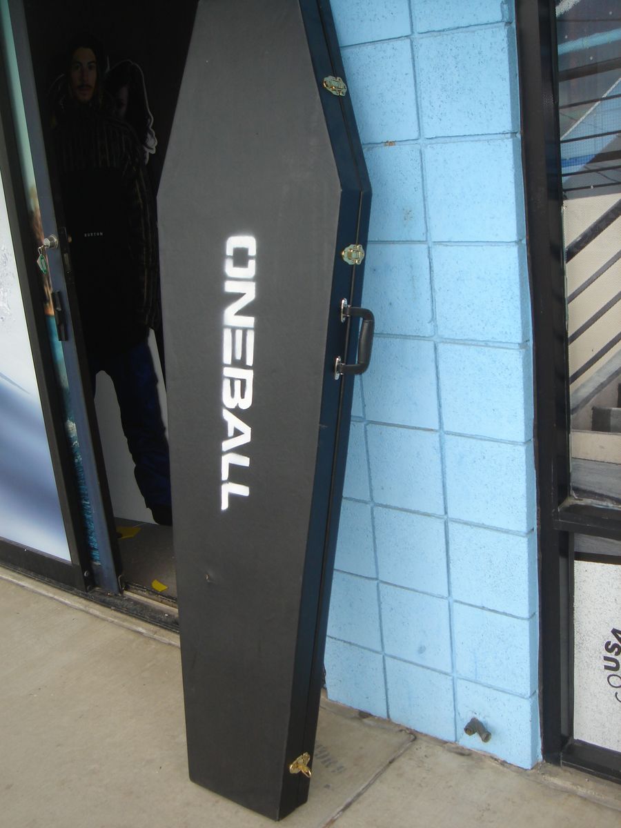 COFFIN SHAPPED GUITAR CASE MADE INTO A DISPLAY CASE ONE BALL JAY