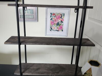 3-Tier Wood & Metal Shelf / Plant Stand