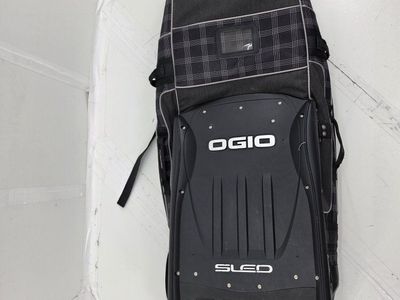 OGIO Mammoth SLED Golf Travel Bag - Black Plaid, Oversized Padded Top, Swivel Wheels