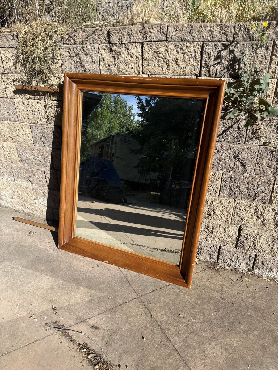 42” x 34” Wood Framed Mirror