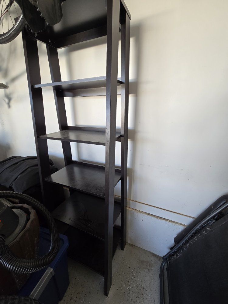 Dark Brown/blackish 6-Tier Ladder Shelf Bookcase