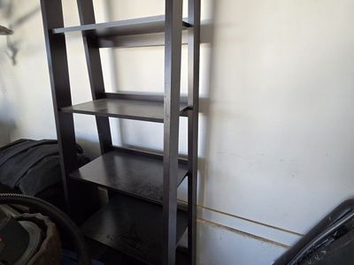 Dark Brown/blackish 6-Tier Ladder Shelf Bookcase