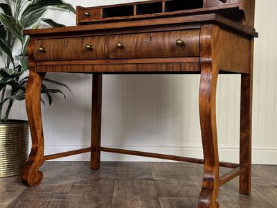 Vintage Mahogany Writing Desk with Raised Gallery Top