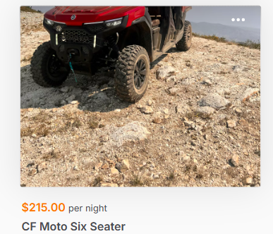 Six Seater SxS for rent