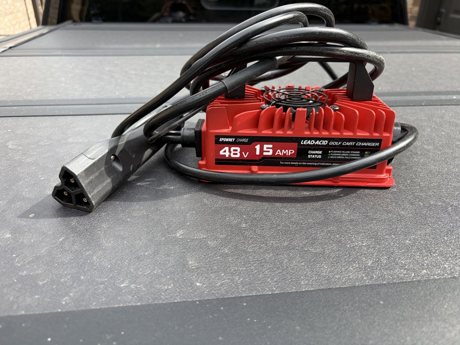 48V 15 Amp Lead-Acid Golf Cart Charger - 3-Pin Round Plug