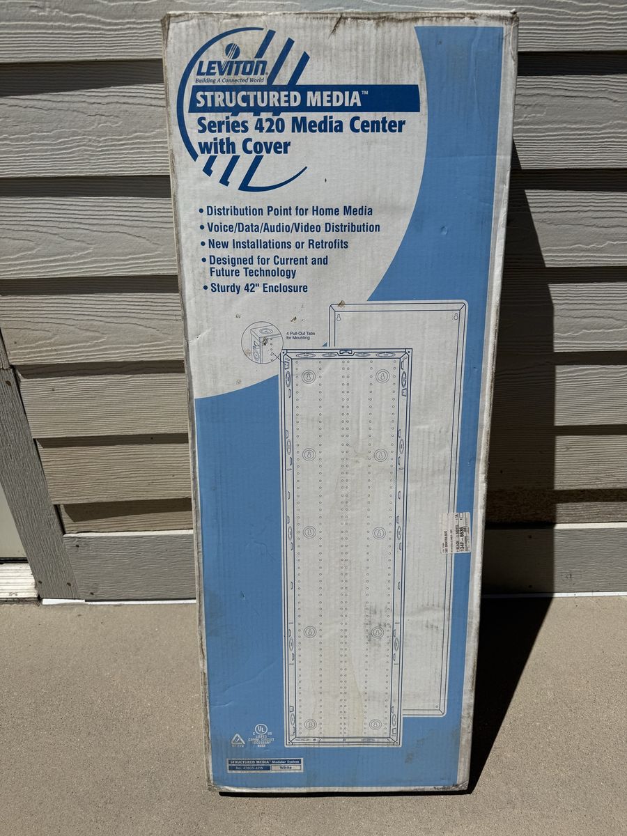 Leviton 47605-42W Structured Media Series 420 Center 42" Enclosure w/ Cover, White, New