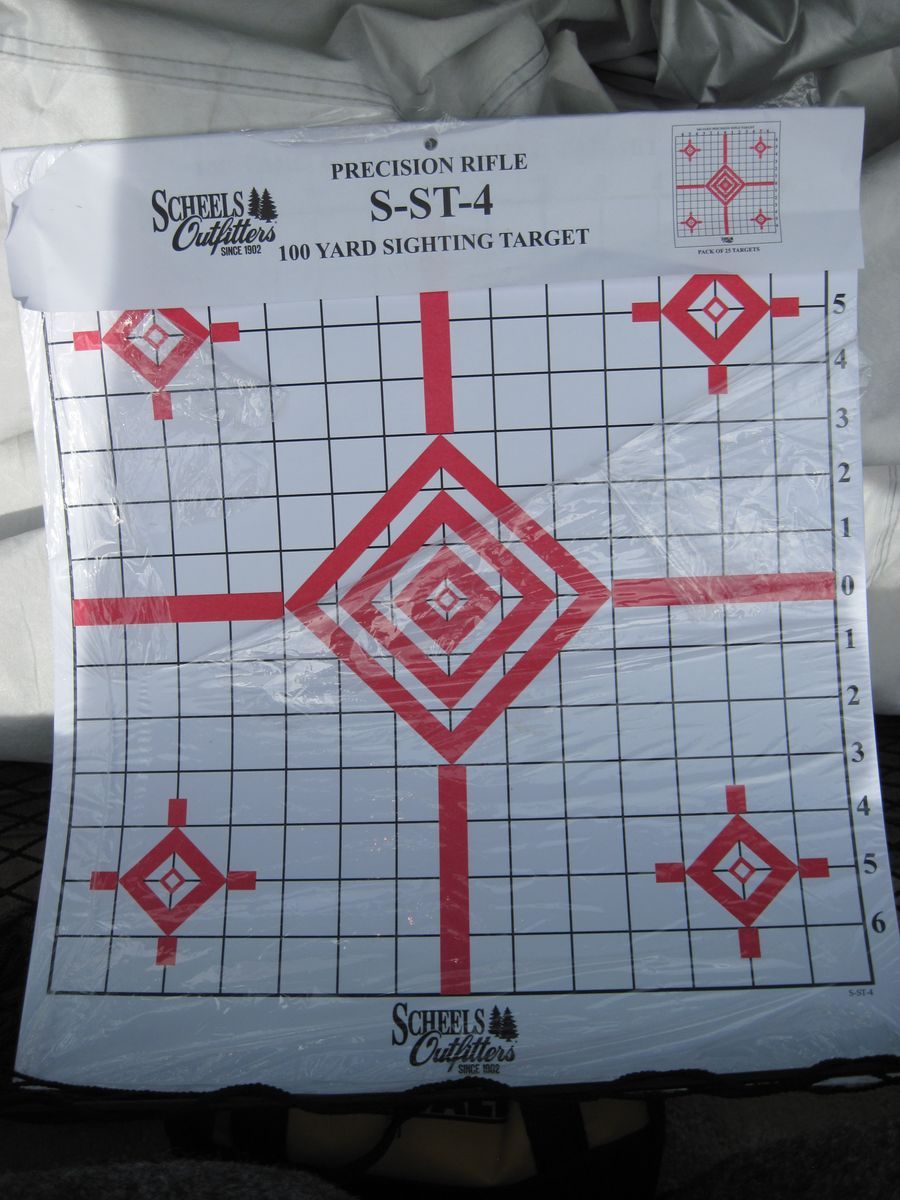 Open package of paper rifle targets