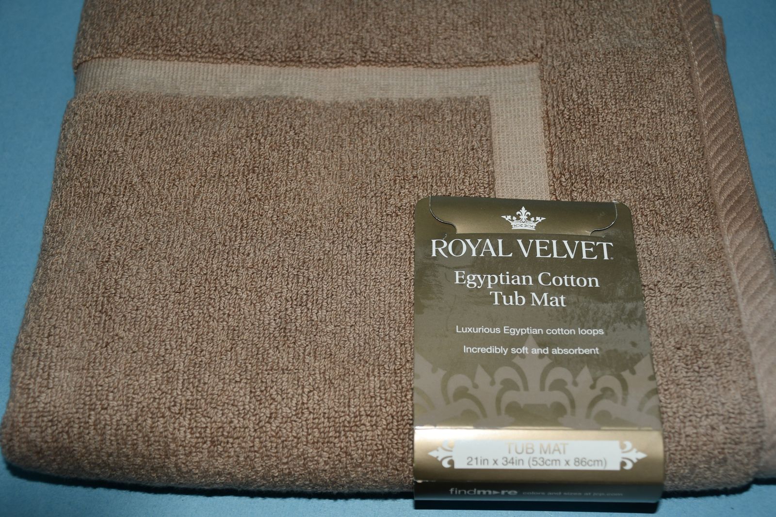 NEW ROYAL VELVET EGYPTAIN COTTON TUB MAT ~ 21" x 34" ~ ANTIQUE LINEN ~ SOFT & ABSORBENT ~ QUALITY ~ VERY NICE!