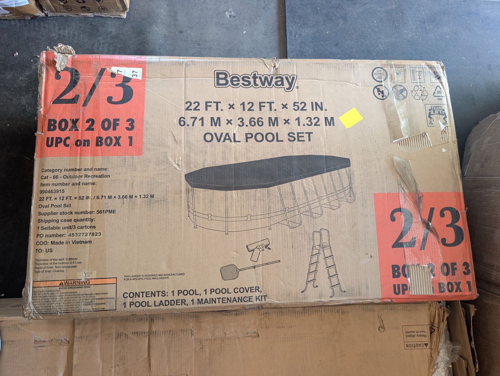 New Liner for Bestway Power Steel Above Ground Pool Set, L 22’ x W 12’ x H 52"