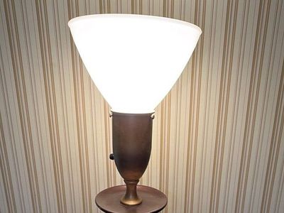 Vintage Art Deco Torchiere Floor Lamp – Milk Glass – 1930s/40s in Provo $250 cash/venmo