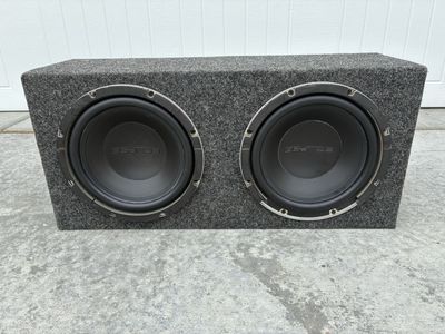 Vintage Dual 10" Eclipse Subwoofers in Sealed Enclosure (Great SQ Bass)