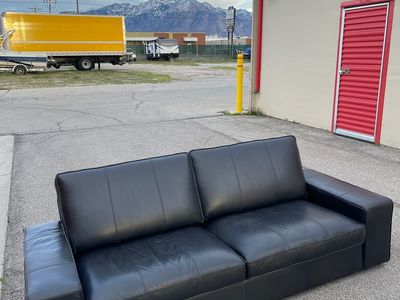 Modern Black Leather Sofa