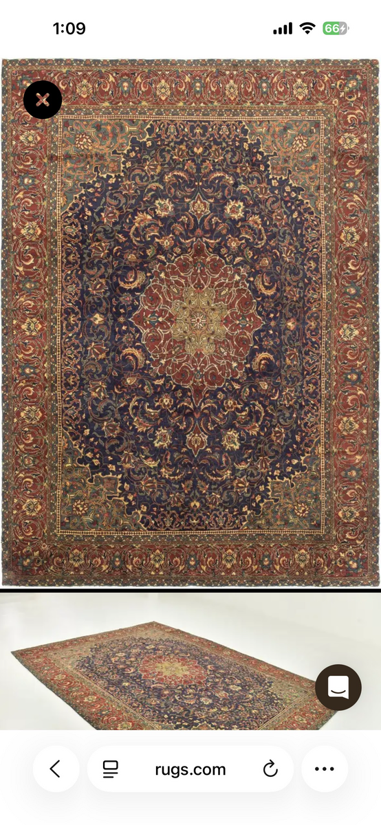 9' 3 x 13' 2 Hand Knotted Farahan Persian Wool Rug