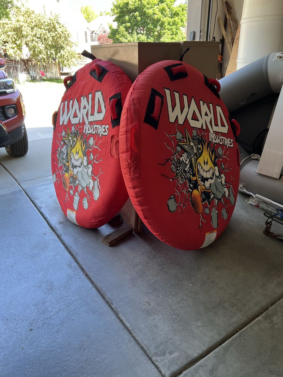 World Industries Red Wakeboard/Tube - Inflatable Water Sport Towable (Pair)