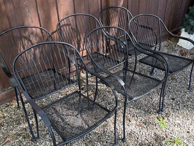 (6) Outdoor Stackable Metal Patio Dining Chairs
