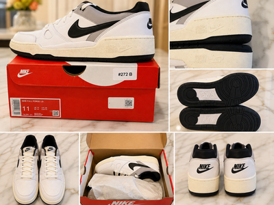 Nike Full Force Low Men’s Size 11 White Black Sneakers – NIB