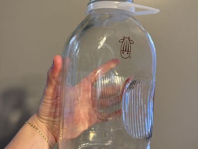 Clear Glass 1/2 gallon Milk Bottle with Wooden Lid
