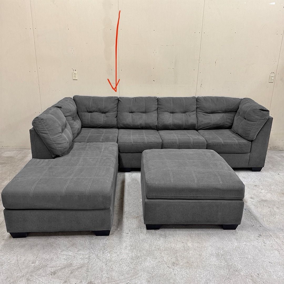 FREE DELIVERY - Ashley Furniture Dark Gray Sectional Couch w/ Ottoman