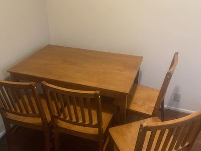 Solid Oak Table And Chairs