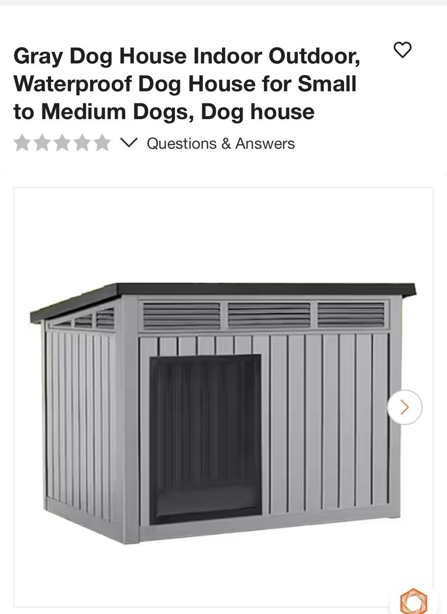 Gray Indoor/Outdoor Waterproof Dog House