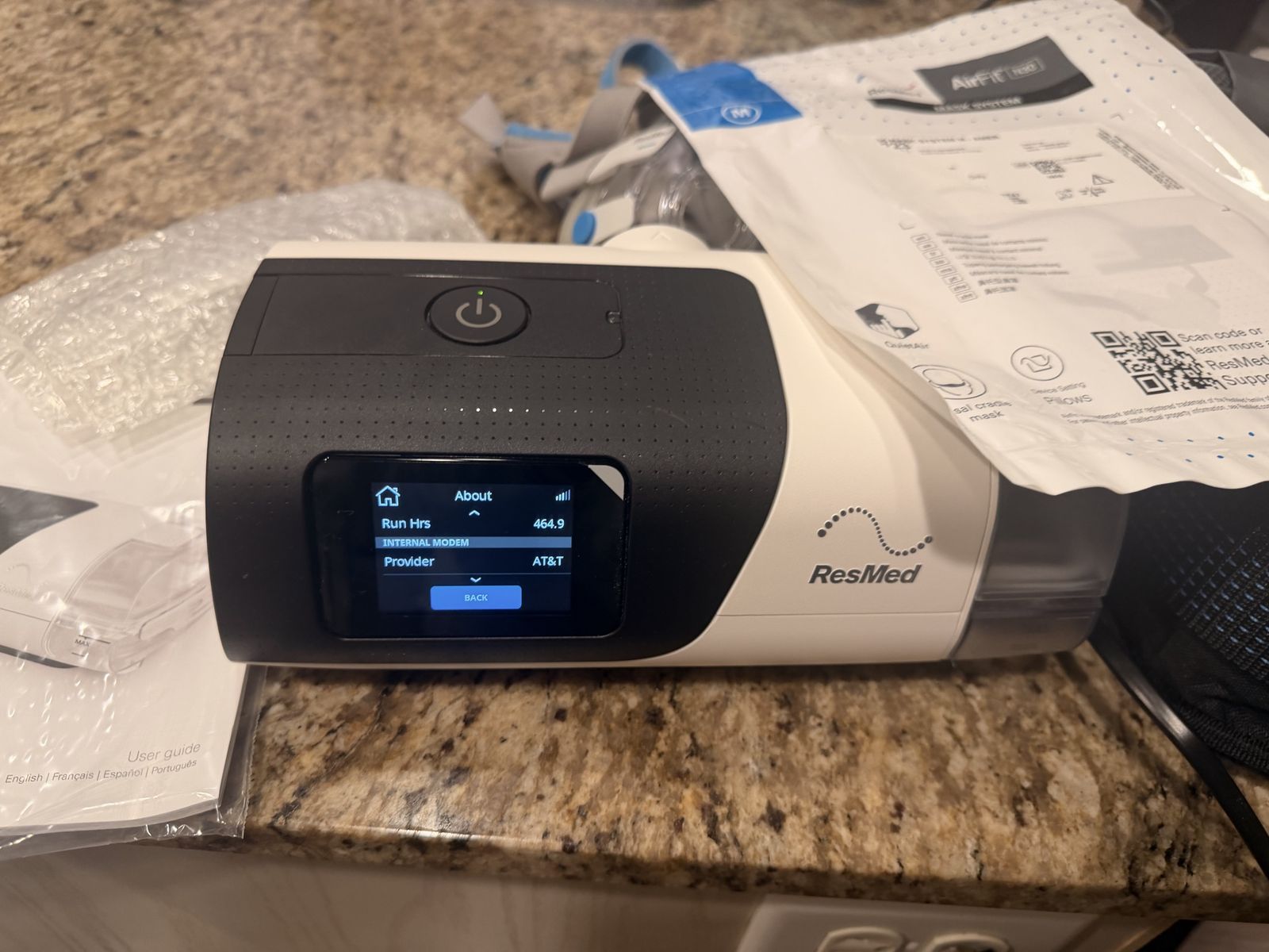 ResMed AirSense 12 CPAP Machine with Mask and User Guide