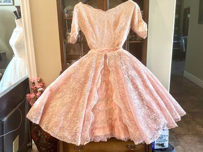 Vintage Lace & Tule Prom Dresss