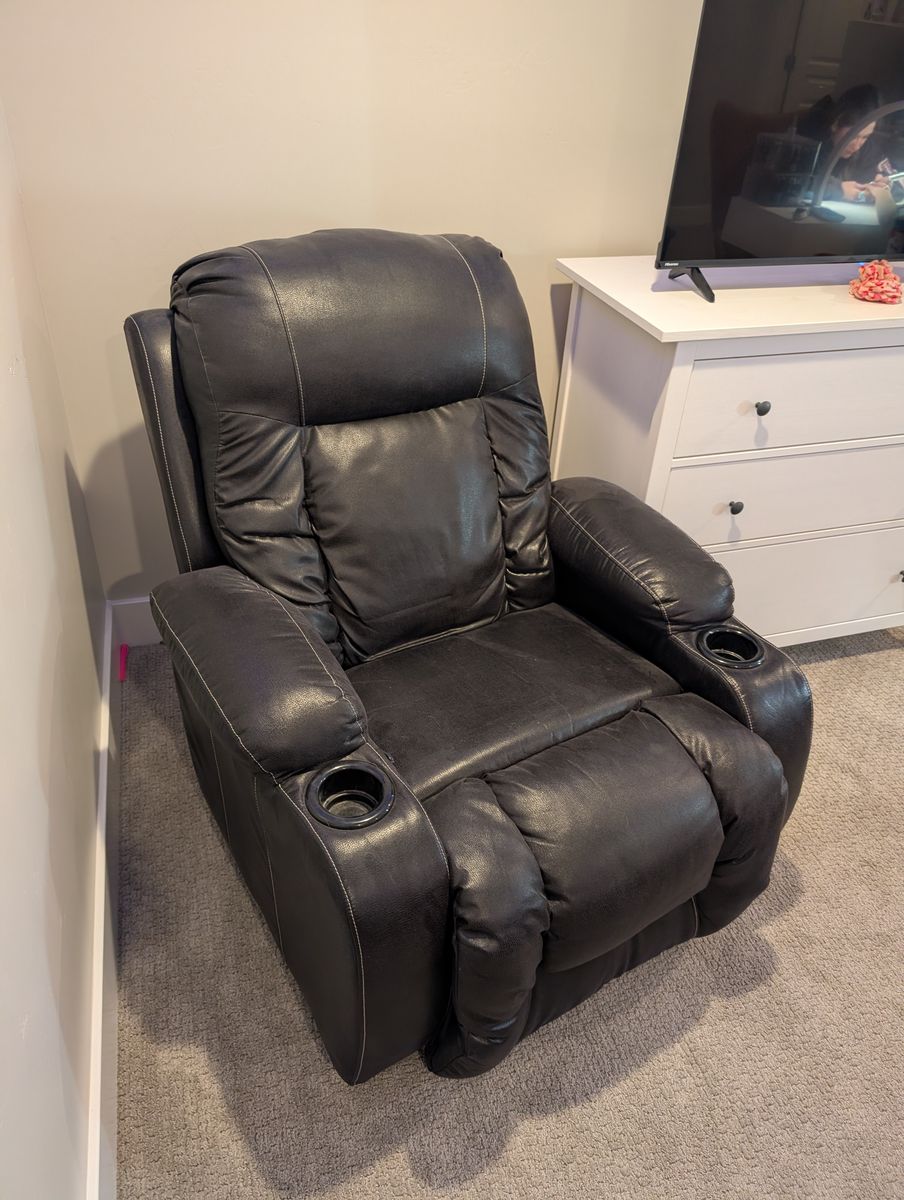 Black Leather Recliner Chair