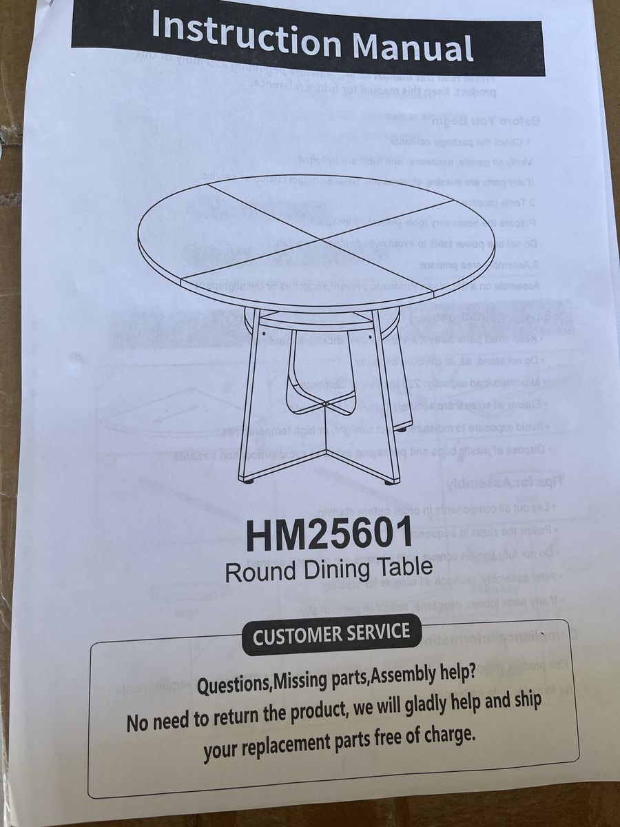 HM25601 Round Dining Table - Black