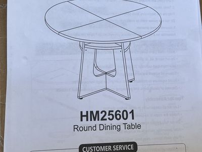 HM25601 Round Dining Table - Black