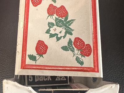 Awesome MCM 1930s Metal Match Box Holder W/ Strawberry Decor!