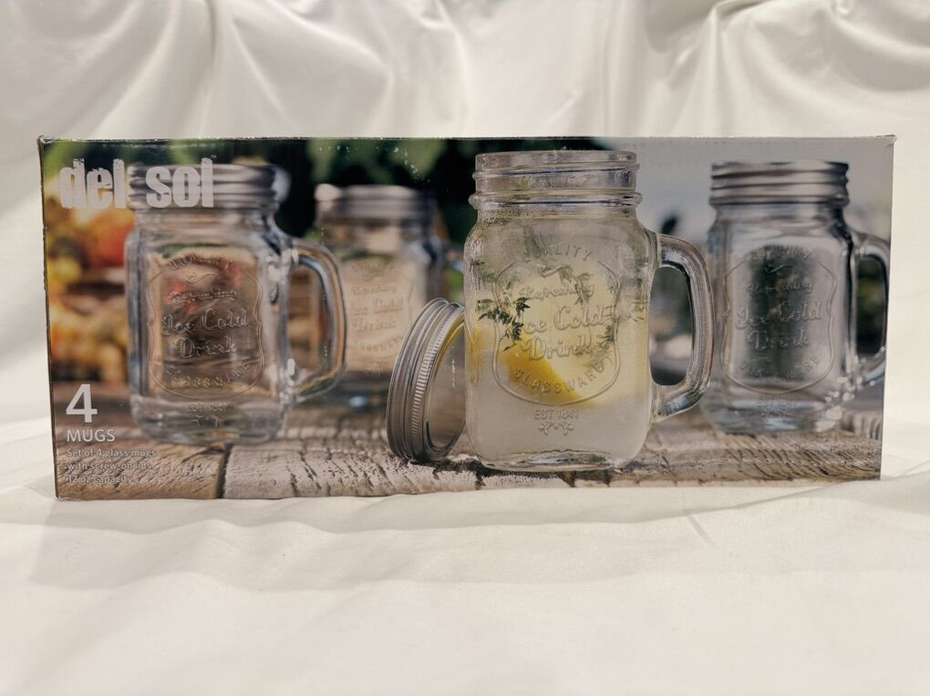 Glass Mason Jar Cups