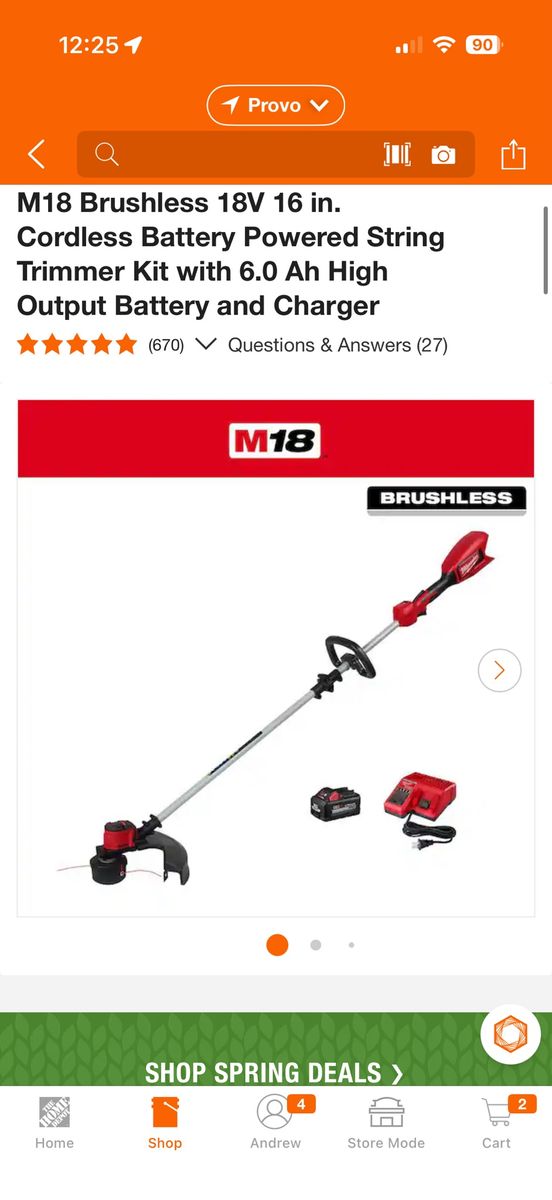 Milwaukee 18V Trimmer