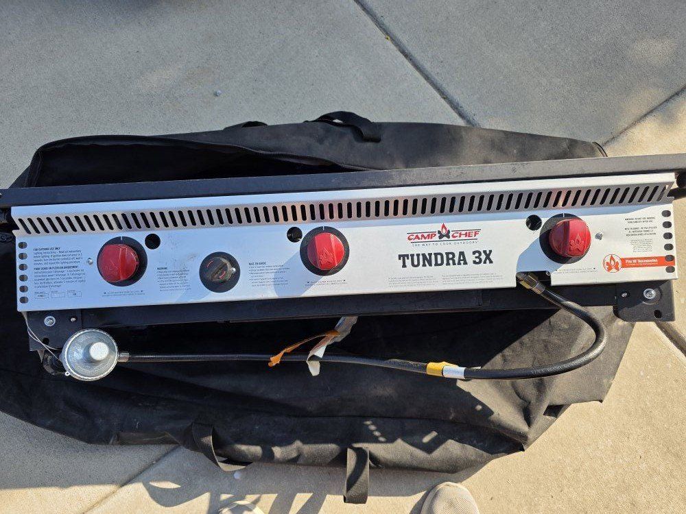 Camp Chef Tundra 3X 3-Burner Outdoor Camping Stove with Carrying Bag