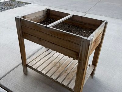 Raised Planter Box with Shelf