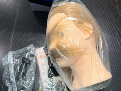 Mannequin Head with Blonde Hair and Hair Styling Accessories Set
