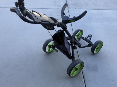 Caddytek Explorer V8 4-Wheel Push Golf Cart - Black/Lime, Compact Fold,