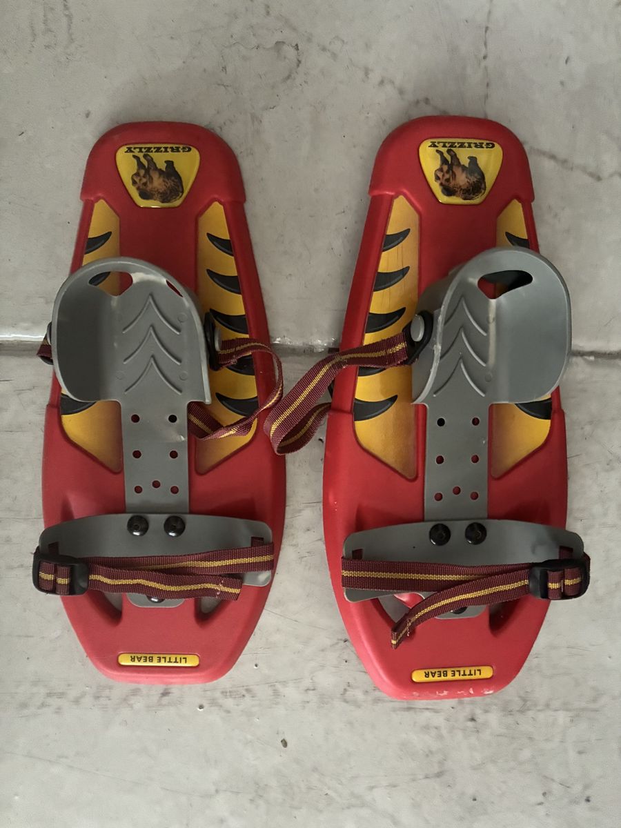 Grizzly Little Bear Kids Snowshoes Red Yellow Adjustable Straps
