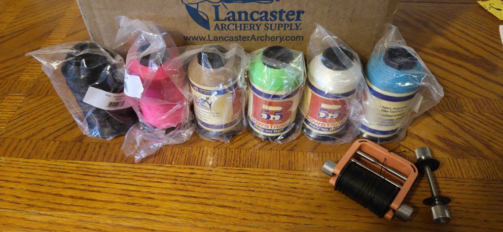 bow string material and serving jig/serving. 