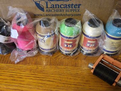 bow string material and serving jig/serving.