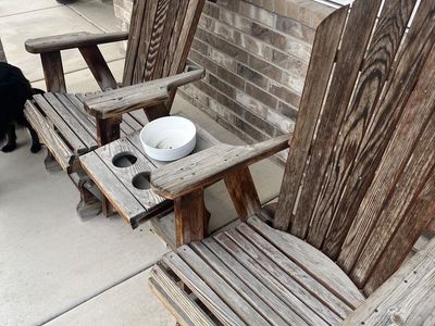 Wooden love seat rocking patio chairs