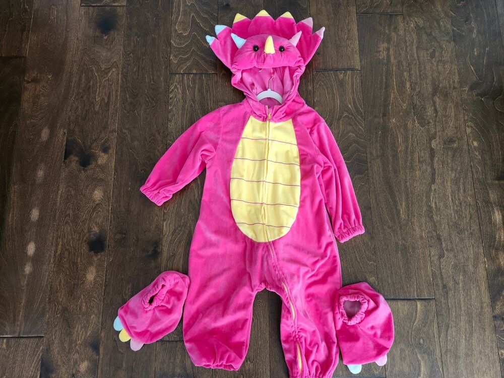 Size 4T Pink Dinosaur Triceratops Costume Girls