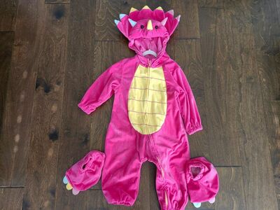 Size 4T Pink Dinosaur Triceratops Costume Girls