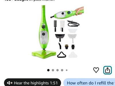 New! H2O X5 Steam Mop Handheld Steam Cleaner 5-in-1 Floor Steamer