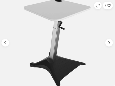 Safco 1964WH Adjustable Height Standing Desk/Table in WHITE, SEALED Brand New!