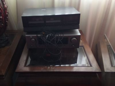 Vintage Home Audio Stereo Equipment Set with Speakers and Cabinet